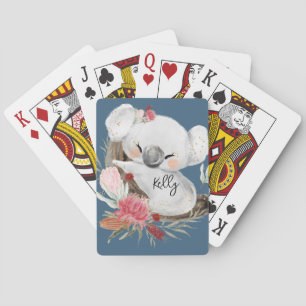 Baralho Cute Baby Koala Dourado Speckle Nome Personalizado