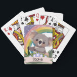 Baralho Cute Baby Koala Rainbow Nome Personalizado<br><div class="desc">Este design encantador apresenta um adorável coala bebê em meio a um vibrante pano de fundo do arco-íris, criando uma atmosfera balbuciosa e alarmante. Perfeito para berçários, salas de jogos, ou qualquer espaço onde você queira infundir uma sensação de maravilha. A paleta de cores diversa e alegre não só adiciona...</div>