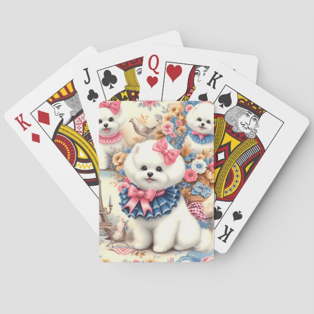 Baralho Cute Bichon Frisé Seamless (Verso)