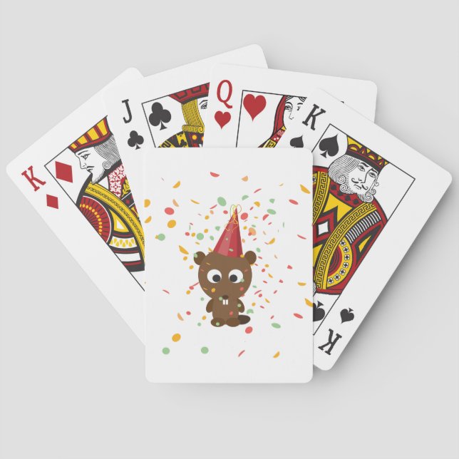 Baralho Cute Confetti Party Beaver (Verso)