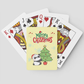 Baralho cute panda merry Christmas Poker Cards
