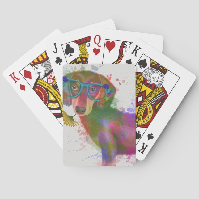 Baralho Dachshund & Glass Rainbow Splash (Verso)