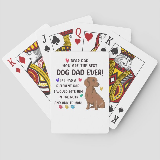 Baralho Dachshund Querido Pai Que Você É O Melhor (Verso)