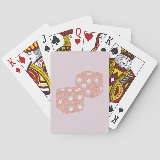 Baralho Dados Cor-de-Rosa com Brilho Feminino (Verso)