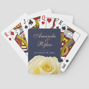 Baralho Data De Casamento Da Noiva Floral De Rosa Amarela