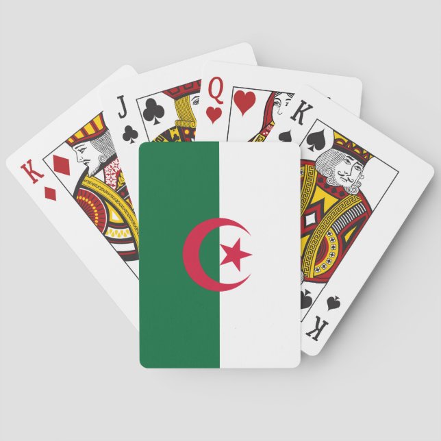 Baralho de Cartas com a Bandeira da Argélia (Verso)
