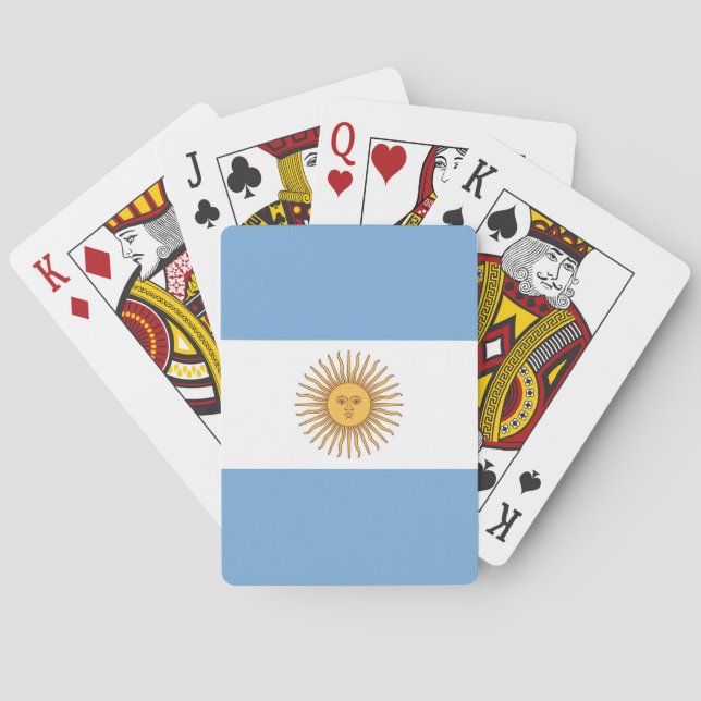 Baralho de Cartas com a Bandeira da Argentina (Verso)