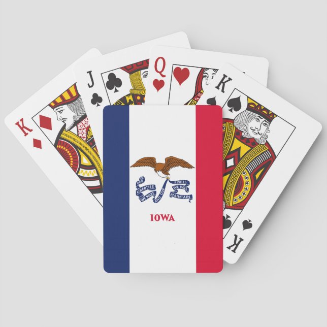 Baralho de Cartas com a Bandeira de Iowa, EUA (Verso)