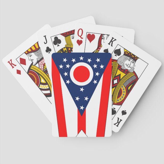 Baralho de Cartas com a Bandeira de Ohio, EUA (Verso)