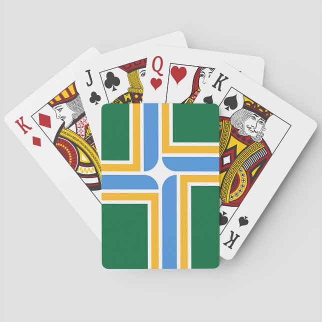 Baralho de Cartas com a Bandeira de Portland, EUA (Verso)