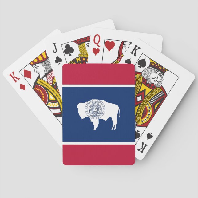 Baralho de Cartas com a Bandeira de Wyoming, EUA (Verso)
