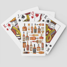 Baralho de Cartas com Aquarela de Garrafas de Bour