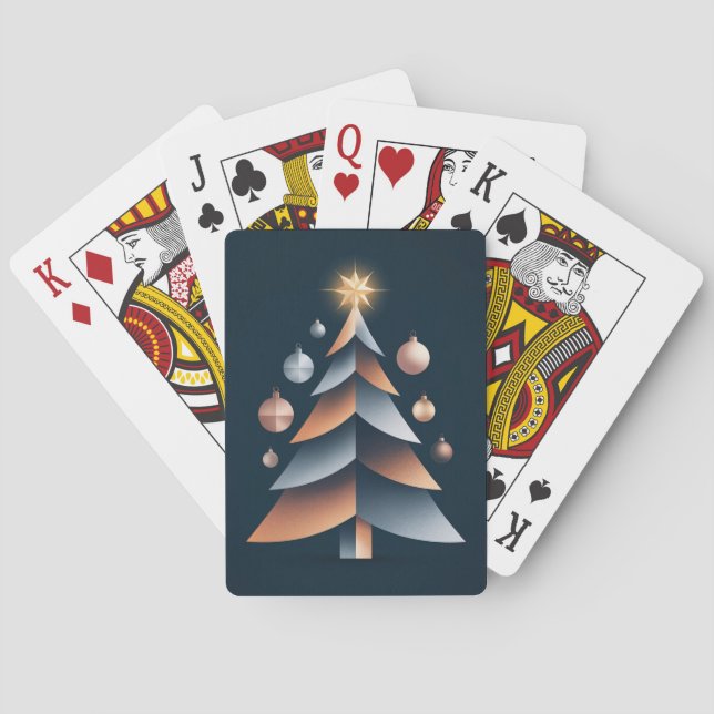 Baralho de Cartas com Árvore de Natal Vetorizada (Verso)