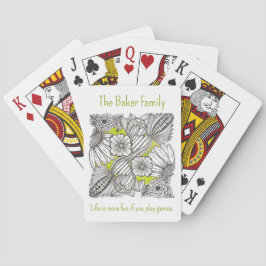 Baralho de Cartas com Desenho Floral Verde Persona