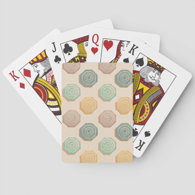 Baralho de Cartas com Padrão de Guarda-Chuva de Pr (Verso)