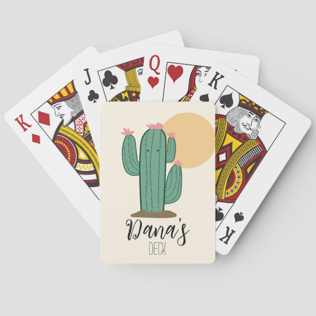 Baralho de Cartas de Cacto Fofo (Verso)
