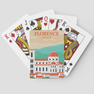 Baralho de Cartas de Florença Itália Viagem Vintag