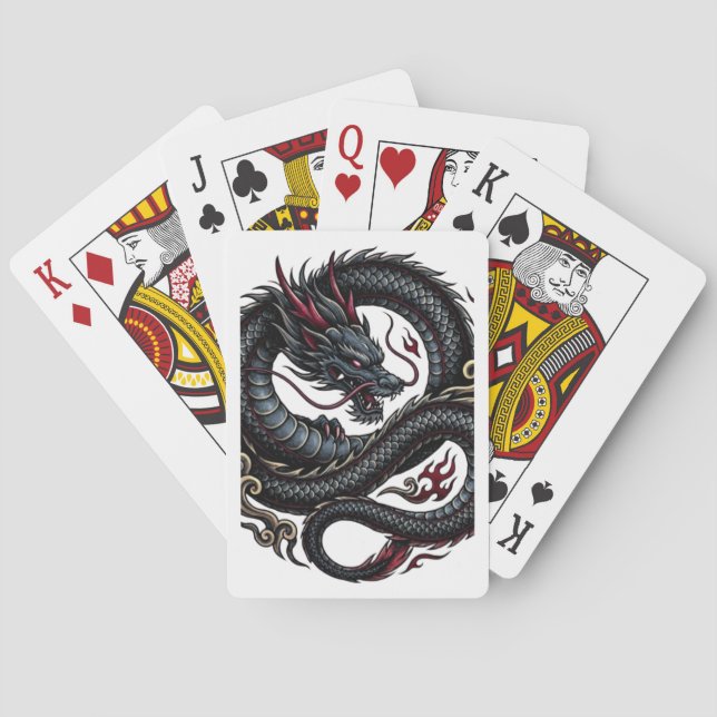Baralho de Cartas de Jogar com Desenho de Dragão – (Verso)