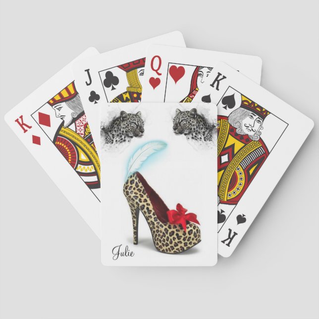 Baralho de Cartas de Jogar Saltos de Leopardo (Verso)