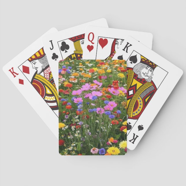 Baralho de Cartas de Jogo Campo Cheio de Flores Si (Verso)