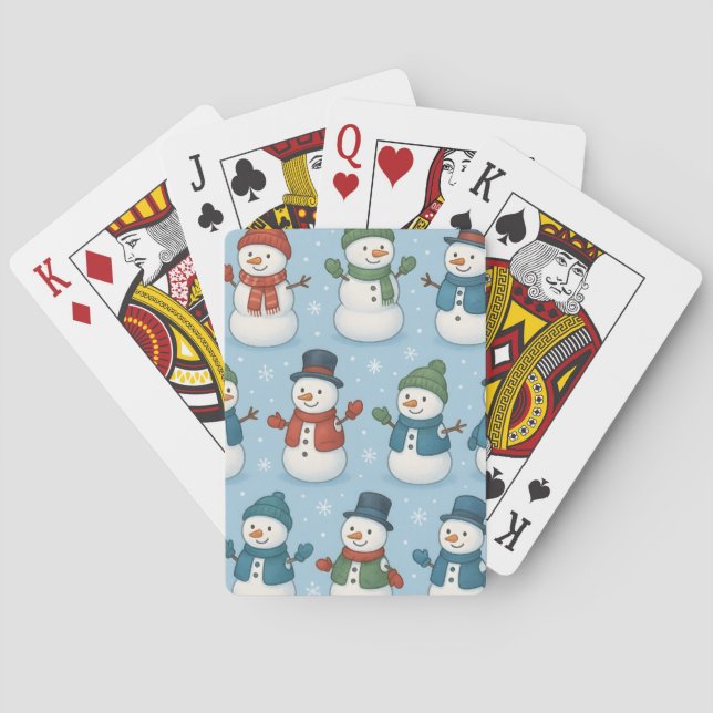 Baralho de Cartas de Natal com Bonecos de Neve e F (Verso)