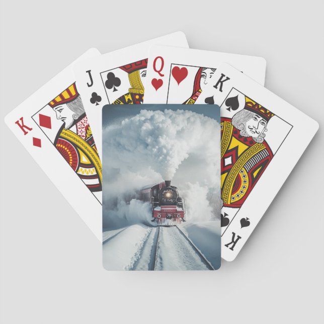 Baralho de Cartas de Trem a Vapor (Verso)
