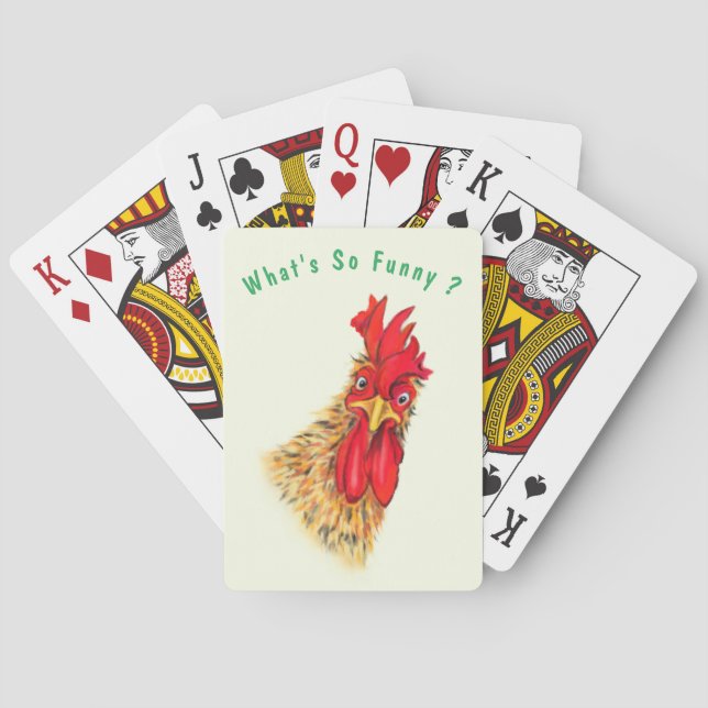 Baralho de Cartas Engraçado com Galo (Verso)