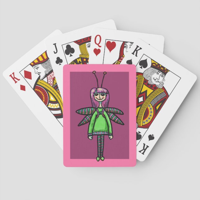 Baralho de Cartas, Garota Fofa com Fantasia de Lib (Verso)