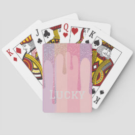 Baralho de Cartas Luxo Dourado Brilhante Pastel