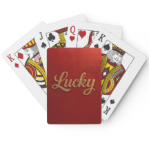 Baralho de Cartas Luxo Lucky Script Vermelho Doura