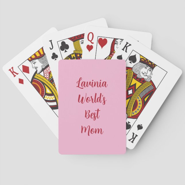 Baralho de Cartas Melhor Mãe do Mundo Rosa (Verso)