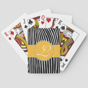 Baralho de Cartas, Monograma Personalizado em Ouro