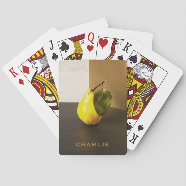Baralho de cartas personalizado Pear Still Life (Verso)