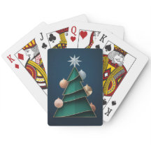 Baralho de Cartas Vetor Árvore de Natal Verde