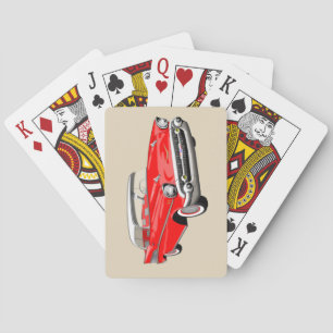 Baralho De Shoebox cartões 1957 de jogo em vermelho e em
