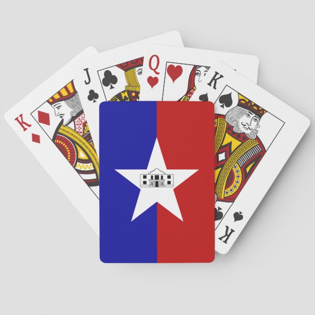 Baralho Deck Playing Cards with Flag of San Antonio, USA (Verso)