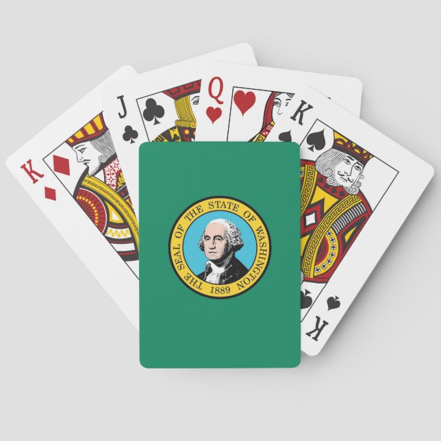 Baralho Deck Playing Cards with Flag of Washington State (Verso)