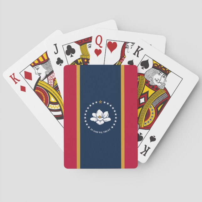 Baralho Deck Playing Cards with old Flag of Mississippi (Verso)