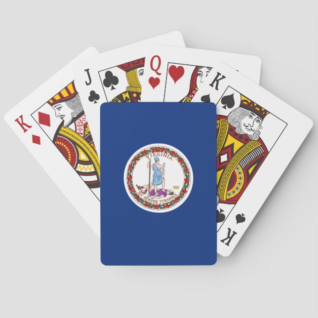 Baralho Deck Playing Cards with old Flag of Virginia (Verso)