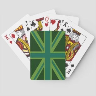 Baralho Decoração BRITÂNICA verde de Union Jack da cerc