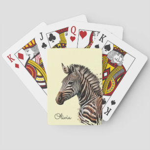 Baralho Decoração de cabeça de zebra aquosa