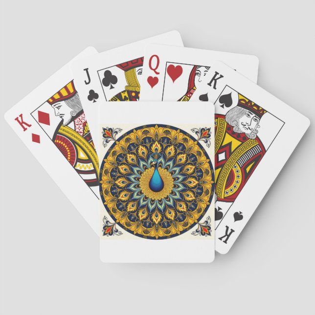 Baralho Decorative peacock bird on white (Verso)