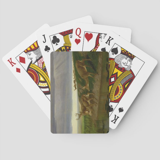 Baralho Deer on the Prairie (por William Holbrook Beard) (Verso)