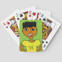 desenho animado de criança negra esportiva