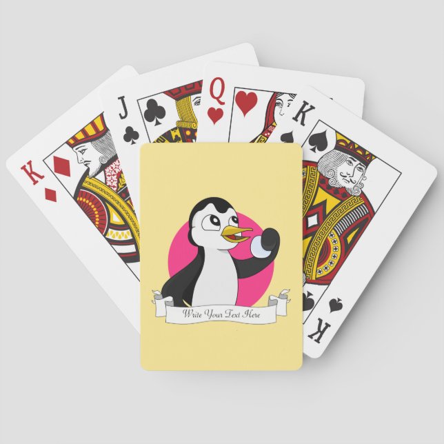 Baralho Desenho animado de pinguim fofo (Verso)