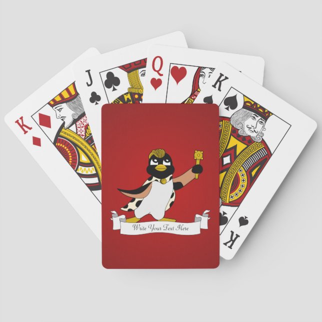 Baralho desenho animado de pinguim real (Verso)
