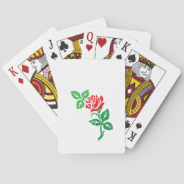 Baralho Desenho de Flor de Rosa Vermelha – Beleza Floral C