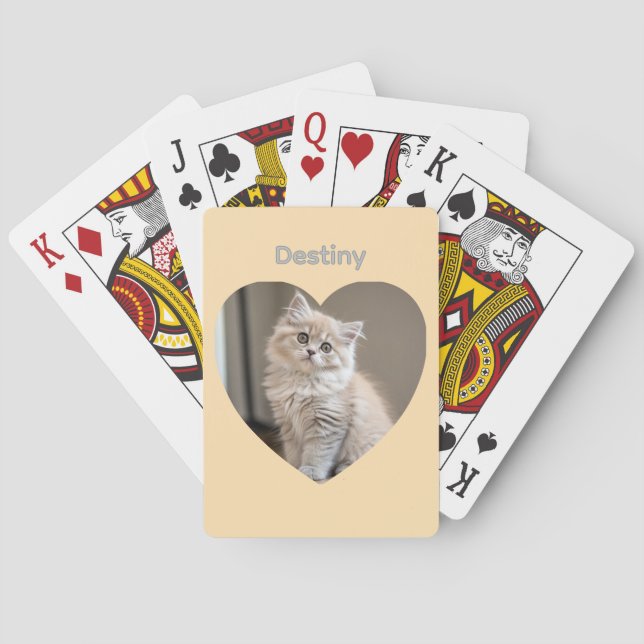 Baralho Desenho de Gato em Forma de Coração (Verso)