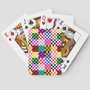 Baralho Desenho de padrão xadrez colorido em patchwork