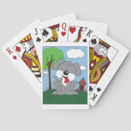 Baralho Desenhos animados desgrenhado do filhote de